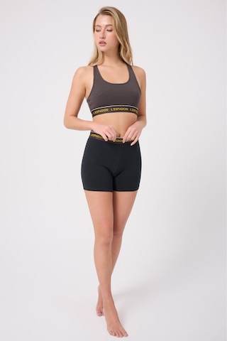 Athleshorts Yüksek Bel Kadın Uzun Boxer Şort-3266 Siyah