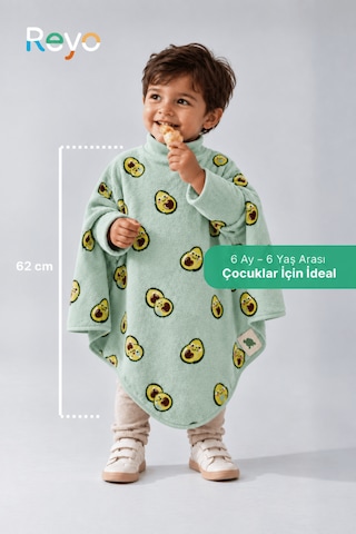 Reyo 6 Ay-6 Yaş Uzun Kollu Bebek Mama Önlüğü, Çocuk Aktivite Önlüğü, Pamuklu,su Geçirmez - Avocado Avokado