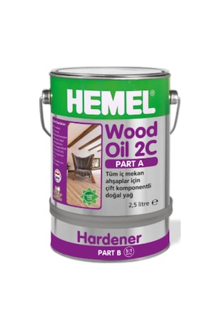 Hemel Wood Oil 2C Iç Mekan Taban Masa Yağlari Sertleş 0.900 Lt