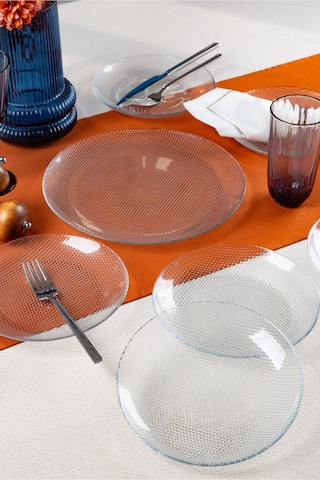 Elisa 7 Parça Servis Ve Pasta Tabağı Seti Şeffaf