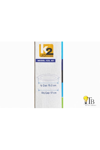 K2 Led Systems 12w Yuvarlak Sıva Altı Led Panel Gün Işığı Gün Işığı