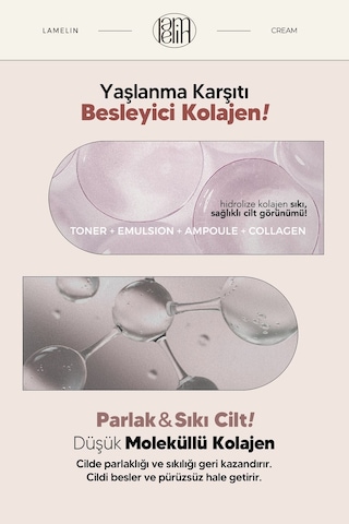 Lamelin Kolajen İçeren Büyük Boy Nemlendirici Krem Lamelin Collagen 4 in 1 Cream 100 ML