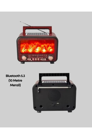 Taşınabilir Şömine Görünümlü Bluetooth Hoparlör 7w Güçlü Ses
