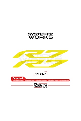 Yamaha R7 Uyumlu Yazı Sticker Yüksek Kalite Özel Kesim Folyo 2'li Set Sarı
