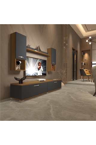 Decoraktiv Eko 5da Mdf Std Tv Ünitesi Tv Sehpası Pera - Antrasit