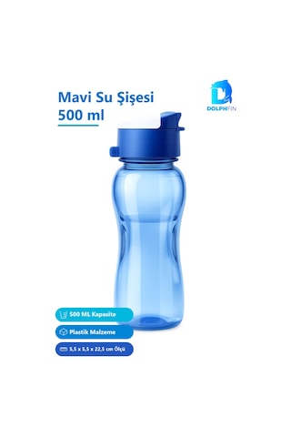 500 Ml Plastik Su Şişesi Suluk Matara Mavi