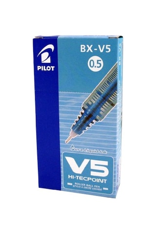 Pilot V5 Iğne Uçlu Roller Kalem 0.5 12'Li Paket Siyah