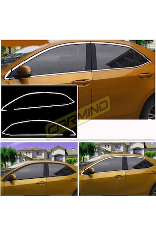 Toyota Corolla Uyumlu Krom Cam Çerçevesi Set 2013-2018 14 Parça