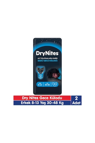 Huggies Drynites Erkek 8-13 Yaş Emici Gece Külodu 30-48 Kg 9x2 18 Adet Diğer