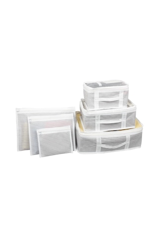 Bavul İçi Organizer Seti - Yatak Odası Organizer Set - Makyaj Organizer Mini Hurçlar 6 Parça Lisinya Çok Renkli