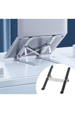 Homyl Dizüstü Bilgisayar Yükseltici Katlanır Gümüş