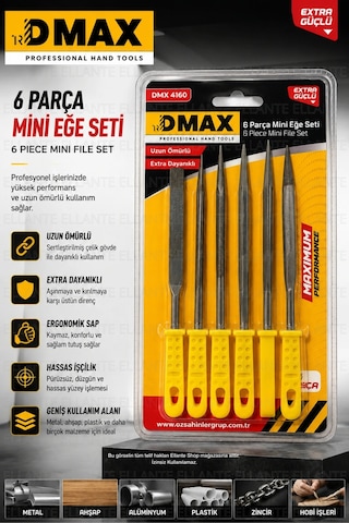 6 Parça Mini Eğe Seti Profesyonel Hassas İşçilik Metal Ahşap Plastik Eğe Takımı