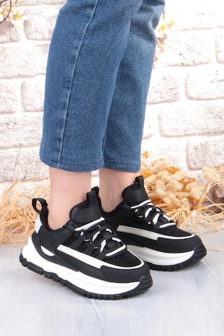 Guja Mask Rahat Hafif Kalın Taban Kadın Sneaker Ayakkabı Siyah