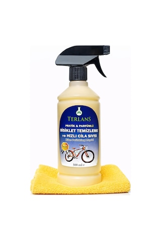Terlans Parfümlü Bisiklet Temizleyici & Hızlı Cila 500 Ml + Mikrofiber Bez / Organik Kir Giderici, Parlak Yüzey Çok Renkli
