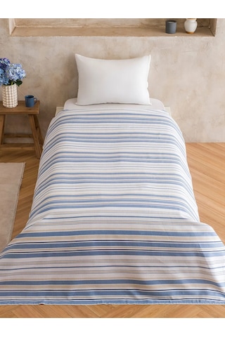 Karışık Çizgili Tek Kişilik Pike 160x220 Cm Çok Renkli