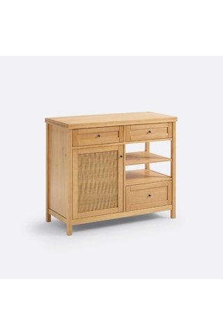 Altea Rattan Detaylı Çok Amaçlı Masif Büfe Ahşap