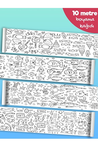 Esatoys Bebek Ve Çocuk İçin 10 Metre Rulo Boyama Kağıdı
