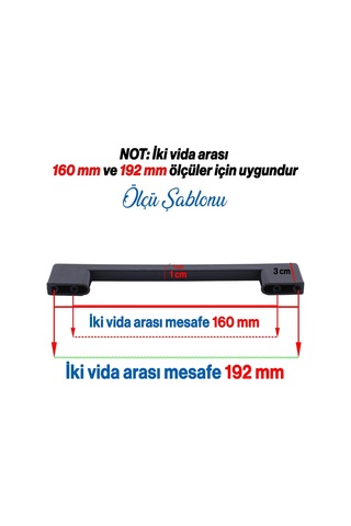 Lexroo 10 Adet Plastik Kulp Köprü Mobilya Mutfak Dolabı Çekmece Dolap Kulpları Kapak Kulpu Siyah