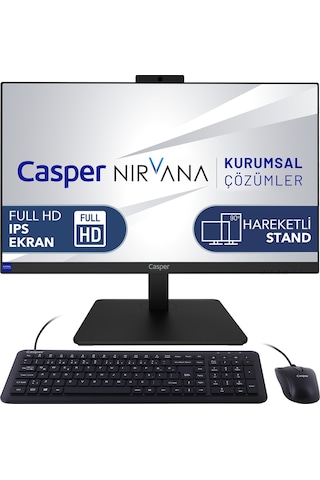 Casper Nirvana A70.1270-8V00X-V i7-12700H 8 GB 500 GB NVMe SSD 23.8" Dos AIO Masaüstü Bilgisayar