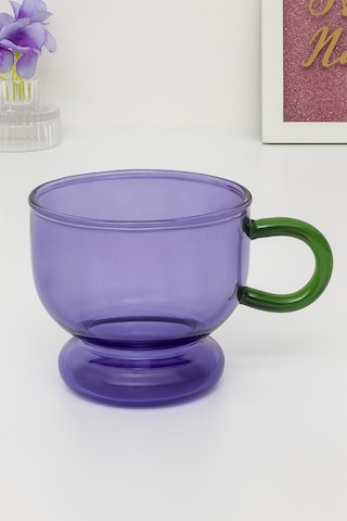 Glass In Love Renkli Kulplu Cam Bardak - Mor