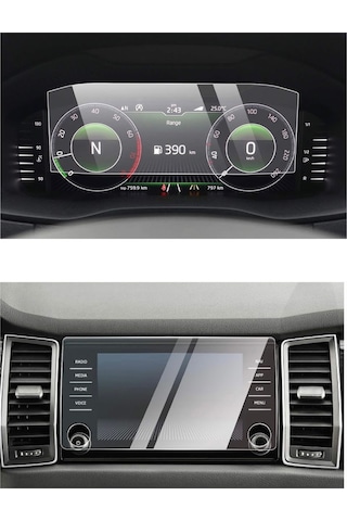 Skoda Kodiaq-karoq Dijital Gösterge Ve Multimedya Ekran Koruyucu Paketi - 9h Nano Teknoloji