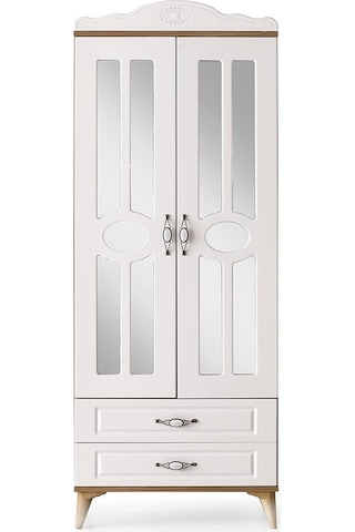 Sahra 2 Kapılı 2 Çekmeceli Gardrop Elbise Dolabı 80x48x210cm 001