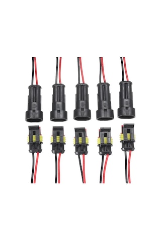 5 Takım Karşılıklı İkili Su Geçirmez Kablolu Konnektör Soket