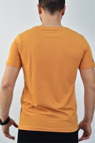 Escetic Erkek Hardal Slim Fit T-Shirt-3298 Hardal