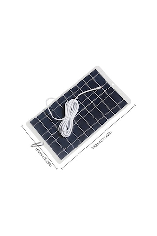 Pazly Yüksek Verimli Monokristal 8w Güneş Paneli - Ipx6 Su Geçirmez, Taşınabilir, Type-c, 290x160mm