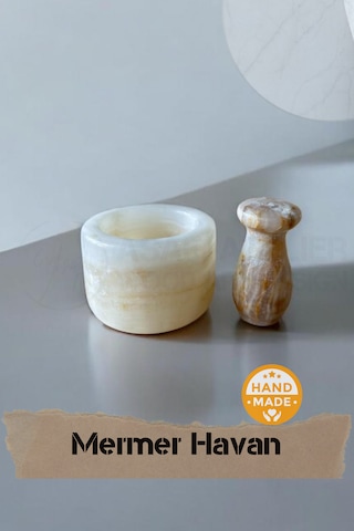 El Yapımı Mermer Havan 7 X 5 Cm