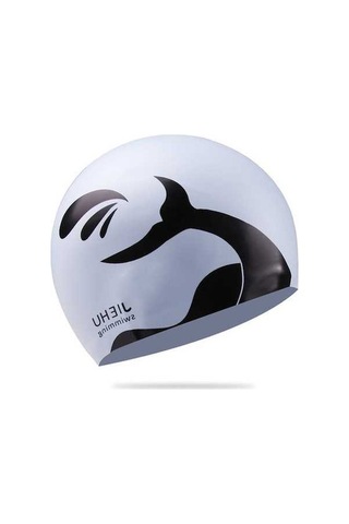 Ganzhoushop Yüzme Yunus Versiyon Ve Silikon Kadın İçin Gümüş Erkek Desenli Büyütülmüş Bonesi Bw Gümüş