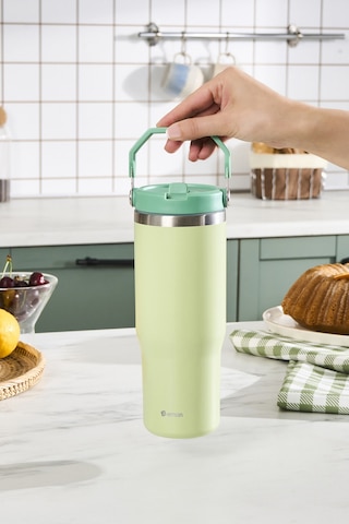 Emsan Star Ice Pipetli Çelik Sızdırmaz Termos Mint 900 Ml Yeşil