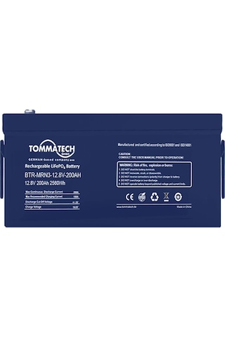 Tommatech Marine 25.6 V 100 Ah Lifepo4 Abs+pc Kasa Lityum Batarya