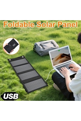 Besthome1 Dream011 4 Katlı Güneş Paneli 48.18x18.49 Cm Usb Power Bank, Kamp Şarj Cihazı