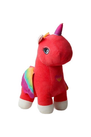 İthal Kumaş Gökkuşağı Kanatlı Unicorn Pegasus At Figür Peluş Oyuncak Uyku & Oyun Arkadaşı Büyük Boy 001