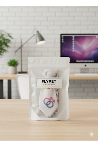 Flypet Karışık Desen Kravat Kedi Tasma & Yavru Köpek Tasma 13cm-24cm Ayarlanabilir Tasma
