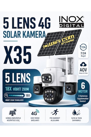 5 Lensli 6 Motorlu Hibrit Zoom 4g Solar Kameraa
