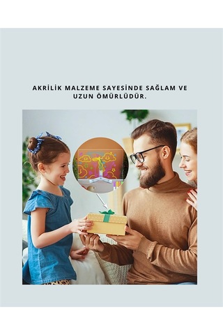 Şık Ve Modern Led Pano Neon Işıklı Silinebilir Akrilik Yazı Tahtası, 7 Renkli Kalem Dahil