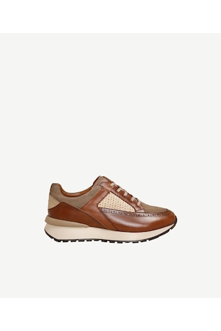 Yargıcı Hasır Detaylı Deri Sneakers 24yeay4488x 057 Kahverengi