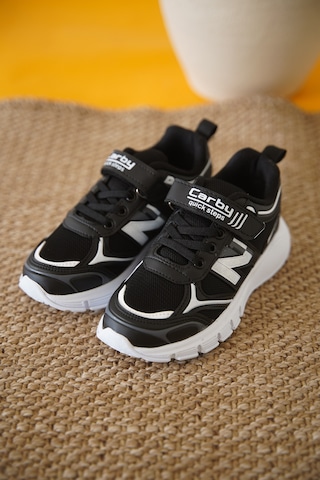 Daxtors D0130 Cırtlı Çocuk Unisex Sneaker Spor Ayakkabı Siyah-beyaz