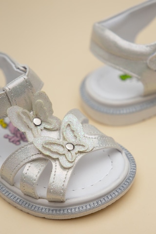 Dilimler Ayakkabı Şirinbebe Ortopedik Kız Bebek Sandalet Sedef Kelebek Detaylı-4702