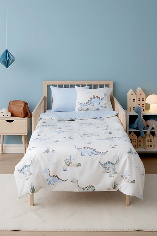 Dinoro Mavi %100 Pamuklu Bebek Nevresim Takımı - 4 Parça Çok Renkli