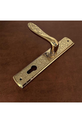 Özen Handles İmza Titanyum Zk19 Zamak Aynalı Yale Çelik Kapı Kolu Sol Basar Tek Yön