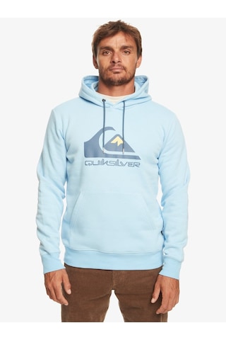 Quiksilver Big Logo Hood Erkek Swearshirt-25130 Açık Mavi