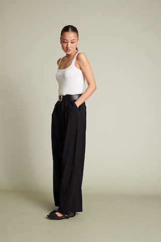 Kemerli Pilili Pantolon Siyah