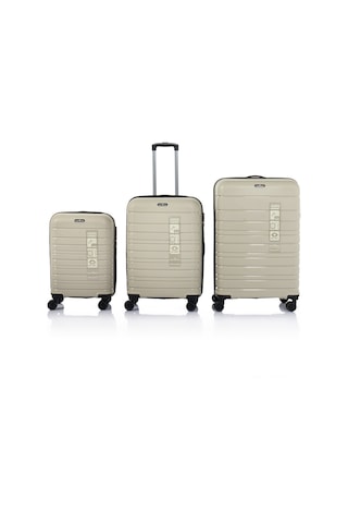 Hotowa Gold Pp Valiz 8010 Ekru Tsa Kilitli Üçlü Set Beyaz
