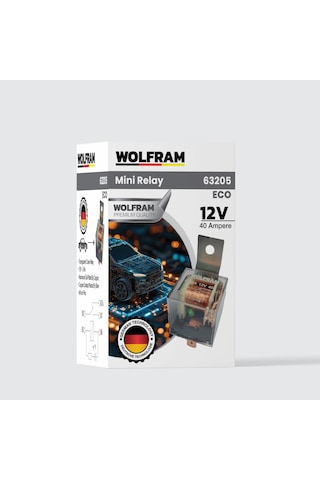 Wolfram Germany 12 Volt 40 Amper Çift Platinli Şeffaf 5 Uçlu Unıversal Röle - 10 Adet