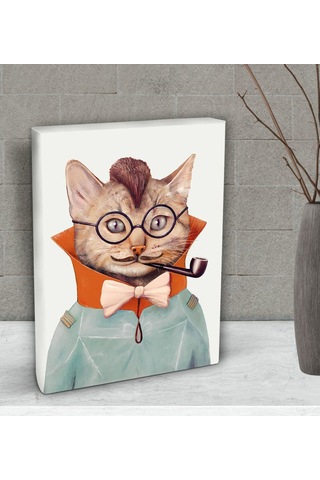 Bk Gift Eclectic Cat Tasarımlı Dekoratif Mini Kanvas Tablo 15X20C (506660537)