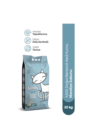 Sandy Marsilya Sabunu Kokulu Ekstra Topaklanan Kedi Kumu 10kg