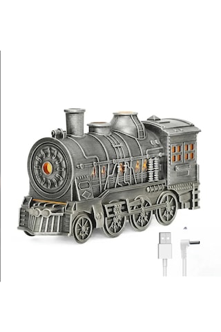 Vtn-47 Tren Şeklinde Buharlı Oda Hava Nemlendirici Işıklı Gümüş